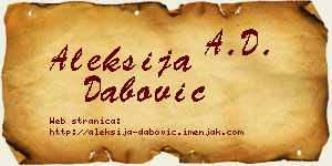 Aleksija Dabović vizit kartica